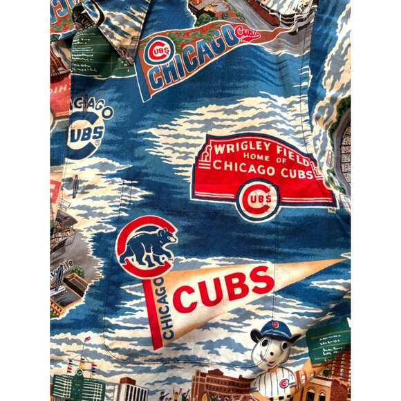 Reyn Spooner Chicago Cubs MLB Wrigley Hawaiian Shirt L Graphic Aloha Vibrant - Picture 4 of 7